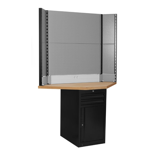 Unior - Établi d'angle vide TECH CORNER BENCH 990TB avec caisson étroit et dossier