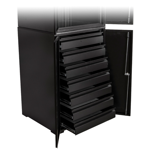 Unior - Niedriger Werkzeugschrank 949.2-BLACK mit Türen und 7 Schubladen - Schwarz, Höhe 1,02 m