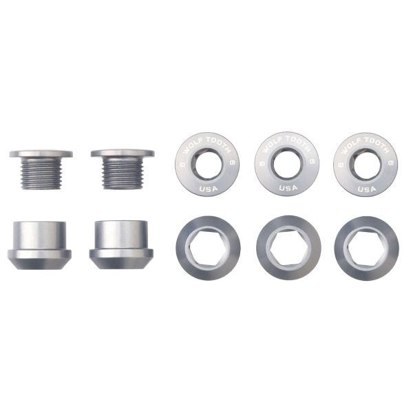 Wolftooth - Kit tornillos y tuercas coronas 5pz 6mm M8x0,75.