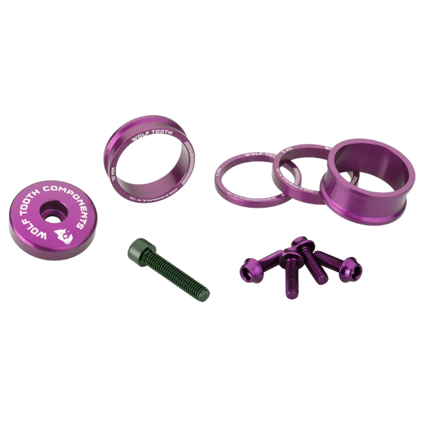 Wolftooth - KIT DE ESPACIADORES Y TORNILLOS DE ALUMINIO ANODIZADO